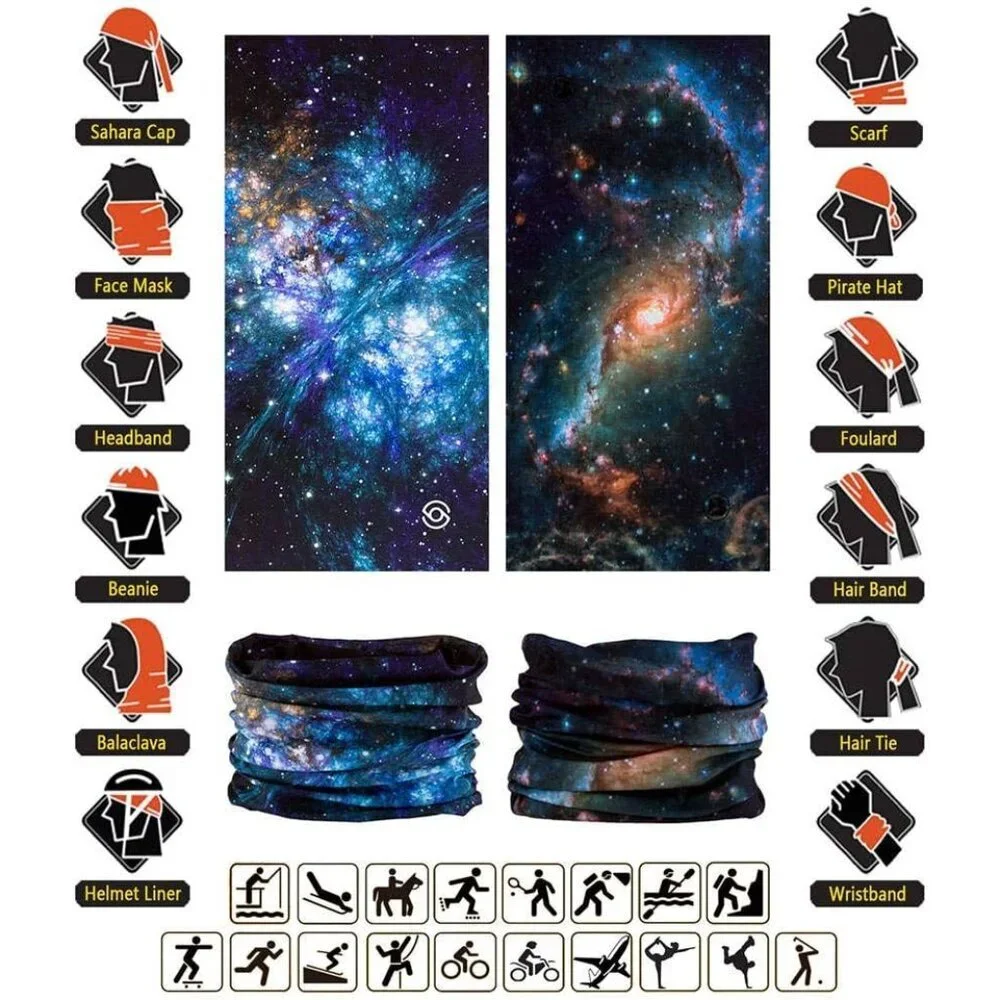 Headband Neck Gaiter Microfiber One Size Breathable Sports Face Mask
